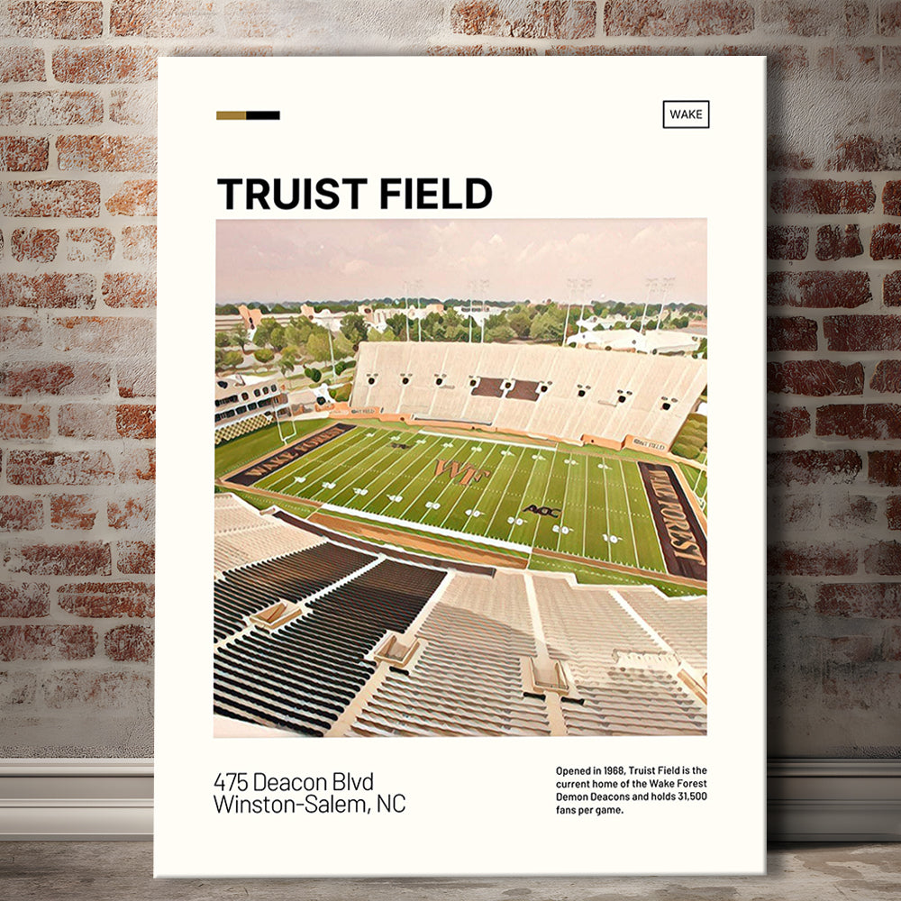 Truist Field Print, Wake Forest Demon Deacons Stadium Canvas Art, Fan Gifts, Sport Art, Canvas Print Wall Art