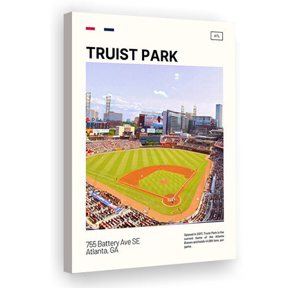 Truist Park Print, Atlanta Braves Stadium Canvas Art, Fan Gifts, Sport Art, Canvas Print Wall Art
