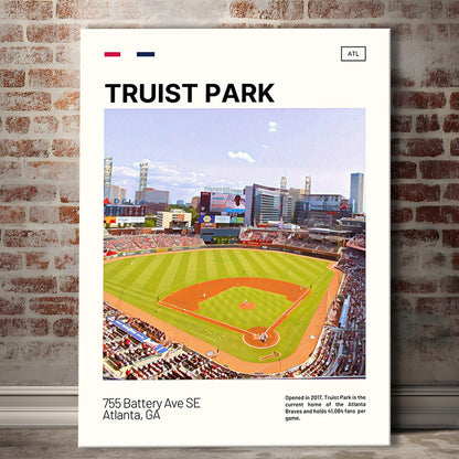 Truist Park Print, Atlanta Braves Stadium Canvas Art, Fan Gifts, Sport Art, Canvas Print Wall Art