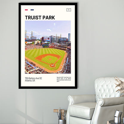 Truist Park Print, Atlanta Braves Stadium Art, Gifts for him, Sport Art, Framed Art Print Wall Decor