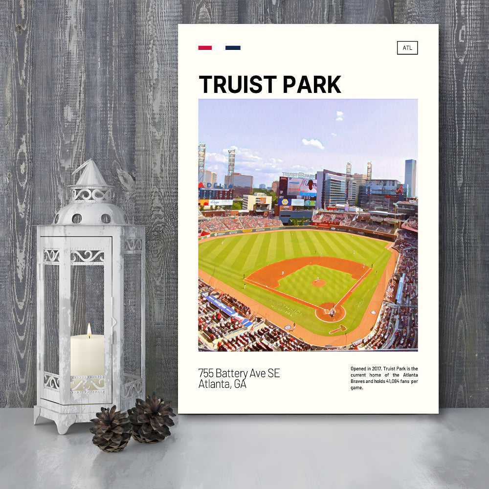 Truist Park Print, Atlanta Braves Stadium Canvas Art, Fan Gifts, Sport Art, Canvas Print Wall Art