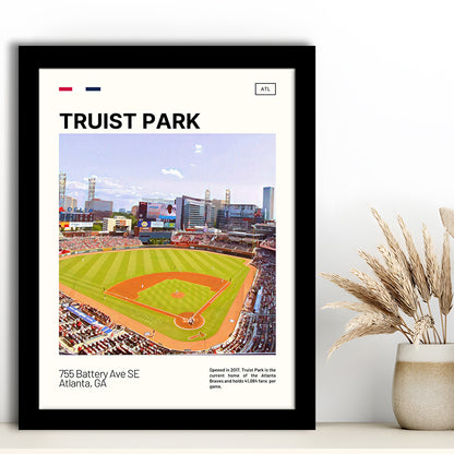 Truist Park Print, Atlanta Braves Stadium Art, Gifts for him, Sport Art, Framed Art Print Wall Decor