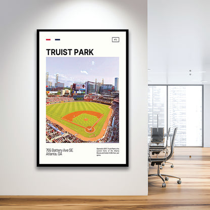 Truist Park Print, Atlanta Braves Stadium Art, Gifts for him, Sport Art, Framed Art Print Wall Decor