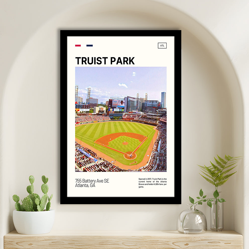 Truist Park Print, Atlanta Braves Stadium Art, Gifts for him, Sport Art, Framed Art Print Wall Decor