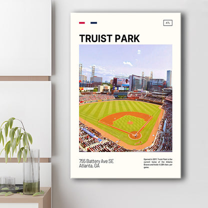 Truist Park Print, Atlanta Braves Stadium Canvas Art, Fan Gifts, Sport Art, Canvas Print Wall Art
