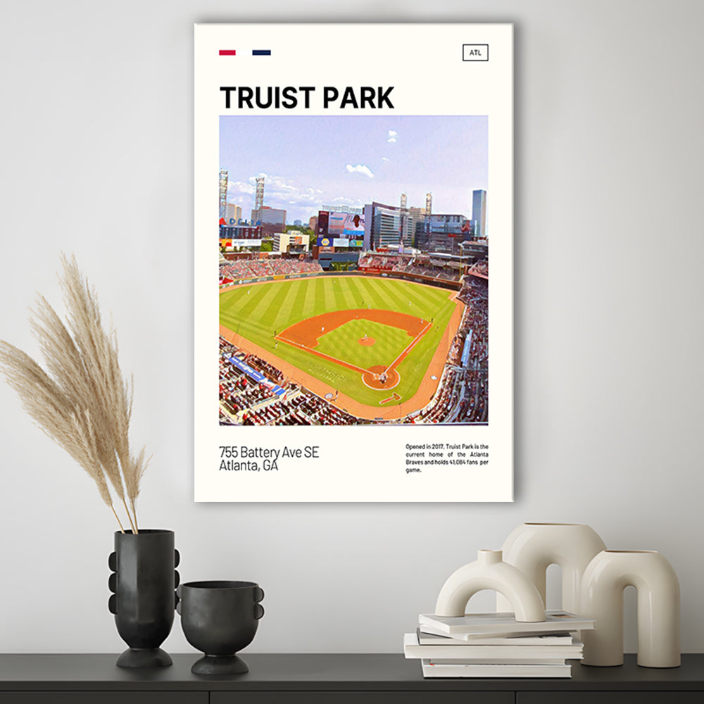Truist Park Print, Atlanta Braves Stadium Canvas Art, Fan Gifts, Sport Art, Canvas Print Wall Art