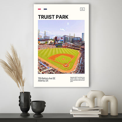 Truist Park Print, Atlanta Braves Stadium Canvas Art, Fan Gifts, Sport Art, Canvas Print Wall Art