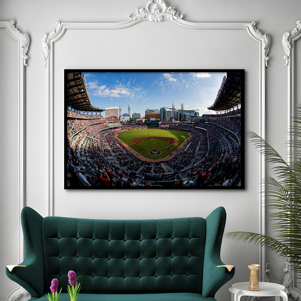 Truist Park Stadium, Stadium Canvas, Sport Art, Gift for him, Framed Art Print Wall Decor, Picture Framed