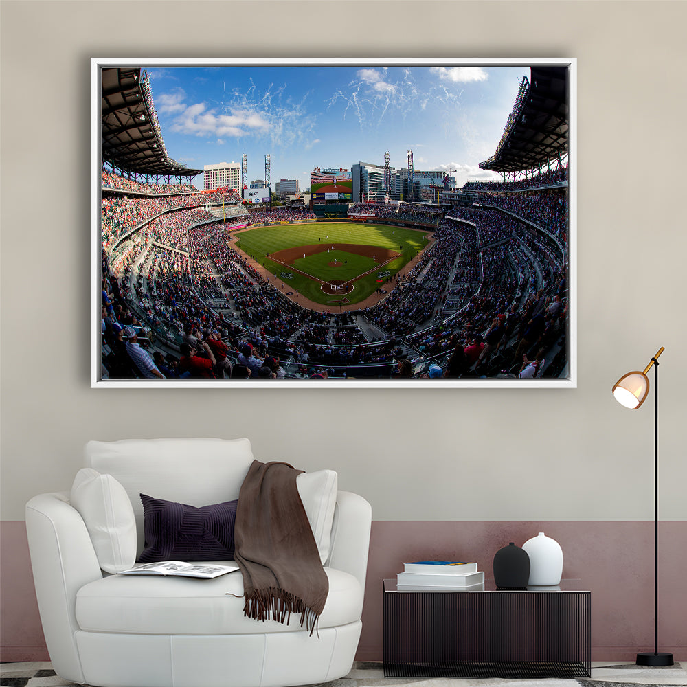 Truist Park Stadium, Stadium Canvas, Sport Art, Framed Canvas Print Wall Art, Floating Frame