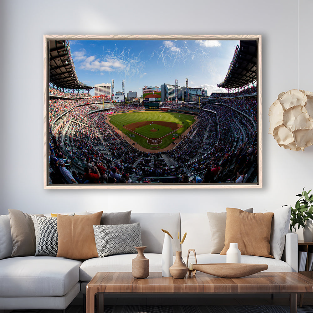 Truist Park Stadium, Stadium Canvas, Sport Art, Framed Canvas Print Wall Art, Floating Frame