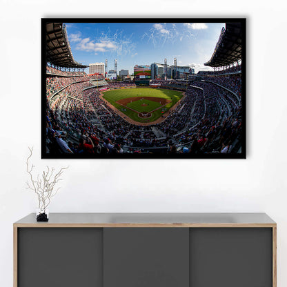 Truist Park Stadium, Stadium Canvas, Sport Art, Gift for him, Framed Art Print Wall Decor, Picture Framed
