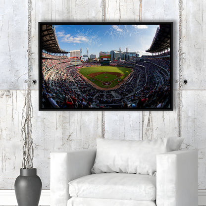 Truist Park Stadium, Stadium Canvas, Sport Art, Framed Canvas Print Wall Art, Floating Frame