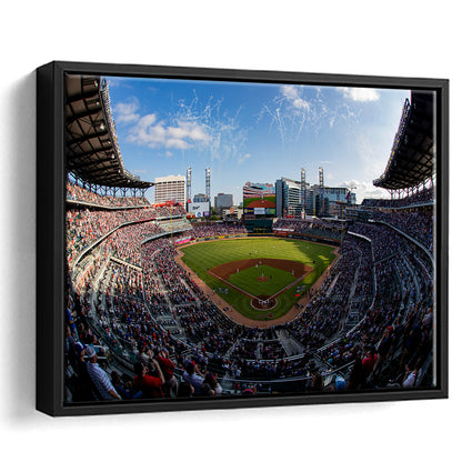 Truist Park Stadium, Stadium Canvas, Sport Art, Framed Canvas Print Wall Art, Floating Frame