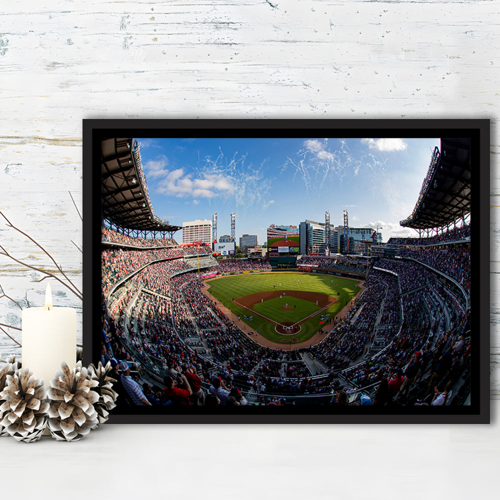 Truist Park Stadium, Stadium Canvas, Sport Art, Framed Canvas Print Wall Art, Floating Frame