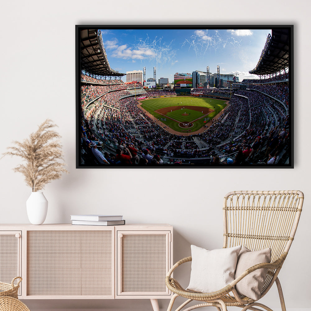 Truist Park Stadium, Stadium Canvas, Sport Art, Framed Canvas Print Wall Art, Floating Frame