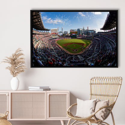 Truist Park Stadium, Stadium Canvas, Sport Art, Framed Canvas Print Wall Art, Floating Frame