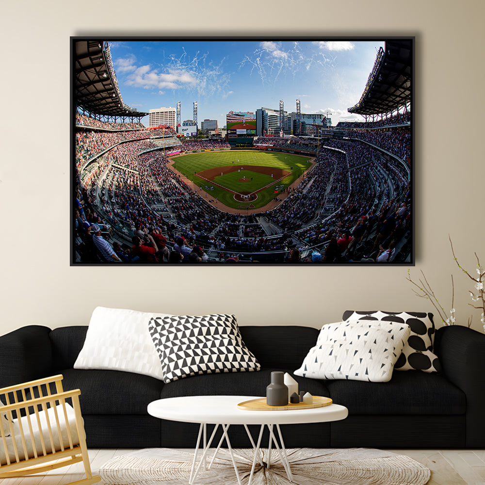 Truist Park Stadium, Stadium Canvas, Sport Art, Framed Canvas Print Wall Art, Floating Frame