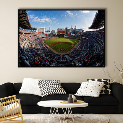 Truist Park Stadium, Stadium Canvas, Sport Art, Framed Canvas Print Wall Art, Floating Frame