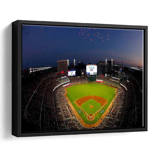 Truist Park in Georgia, Stadium Canvas, Sport Art, Framed Canvas Print Wall Art, Floating Frame