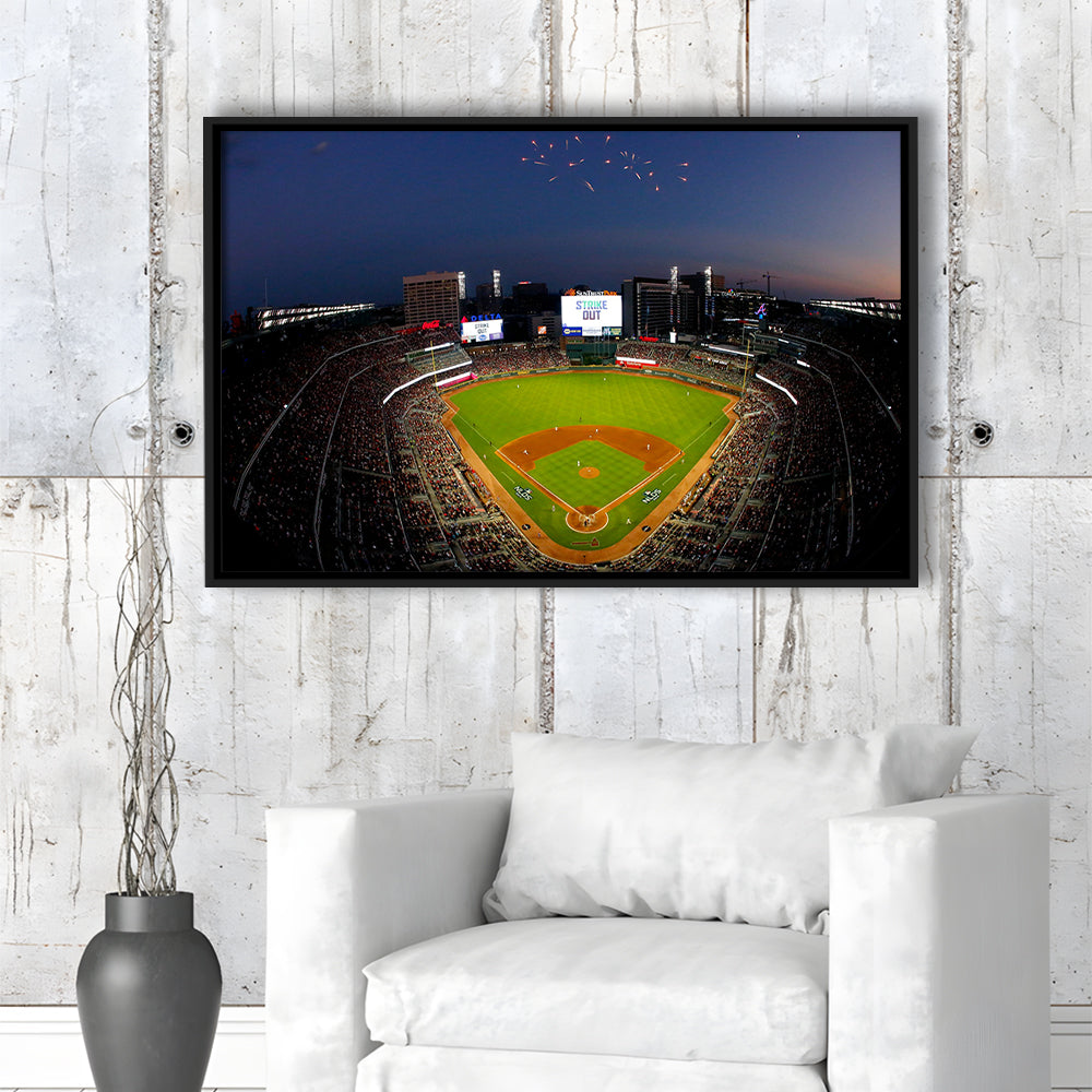 Truist Park in Georgia, Stadium Canvas, Sport Art, Framed Canvas Print Wall Art, Floating Frame