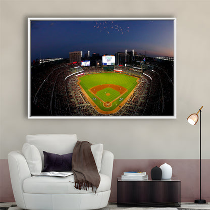 Truist Park in Georgia, Stadium Canvas, Sport Art, Framed Canvas Print Wall Art, Floating Frame