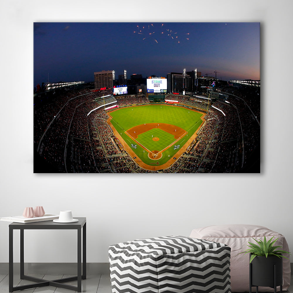 Truist Park in Georgia, Stadium Canvas, Sport Art, Gift for him, Man Cave Decor, Art Print, Canvas Print Wall Art