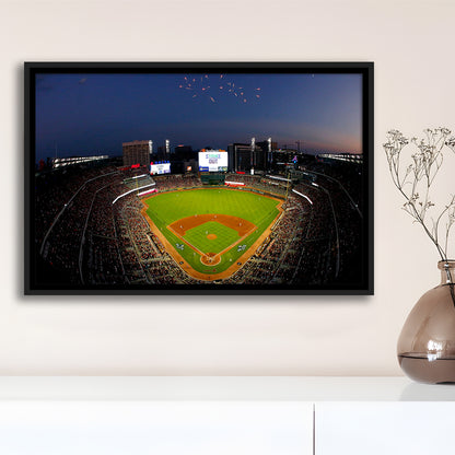 Truist Park in Georgia, Stadium Canvas, Sport Art, Framed Canvas Print Wall Art, Floating Frame