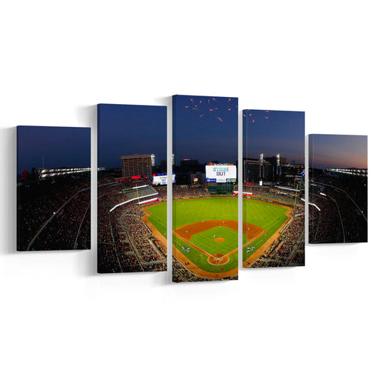 Truist Park in Georgia, Stadium Canvas, Sport Art, Gift for him, 5 Panel, Large Canvas, Canvas Print Wall Art