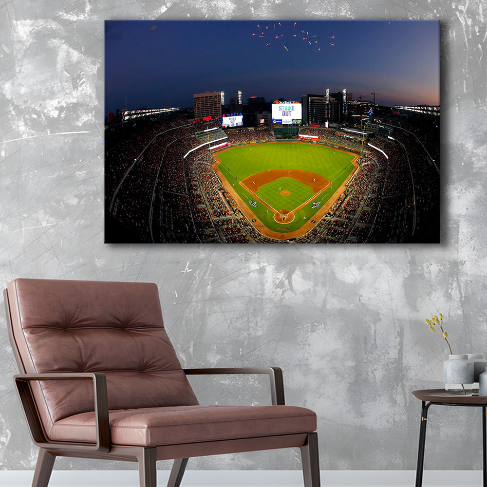 Truist Park in Georgia, Stadium Canvas, Sport Art, Gift for him, Man Cave Decor, Art Print, Canvas Print Wall Art