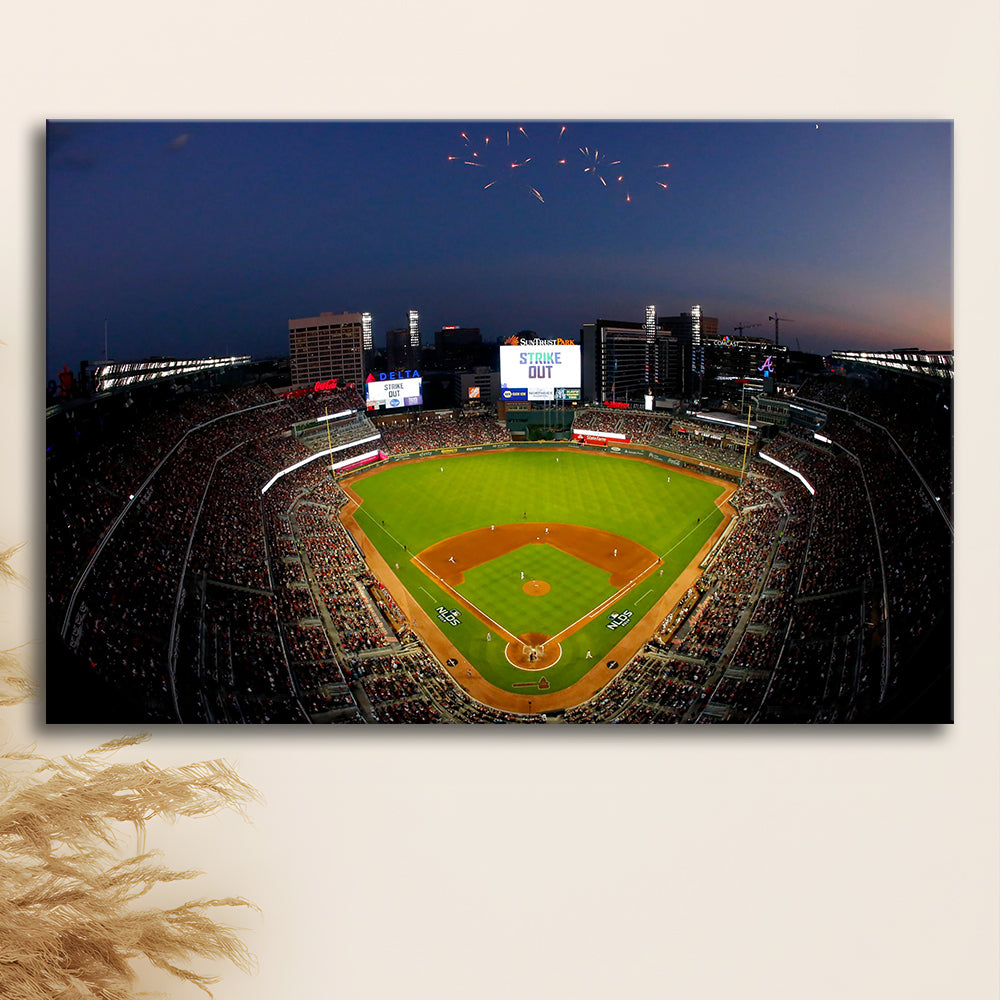 Truist Park in Georgia, Stadium Canvas, Sport Art, Gift for him, Man Cave Decor, Art Print, Canvas Print Wall Art