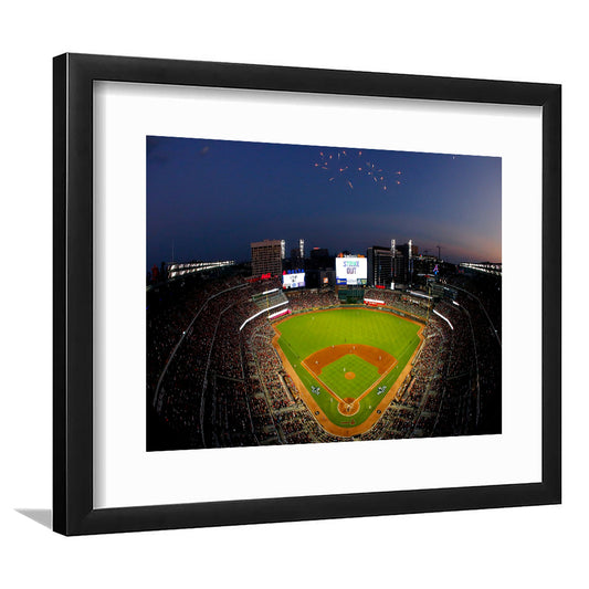 Truist Park in Georgia, Stadium Canvas, Sport Art, Gift for him, White Border Framed Art Print Wall Decor