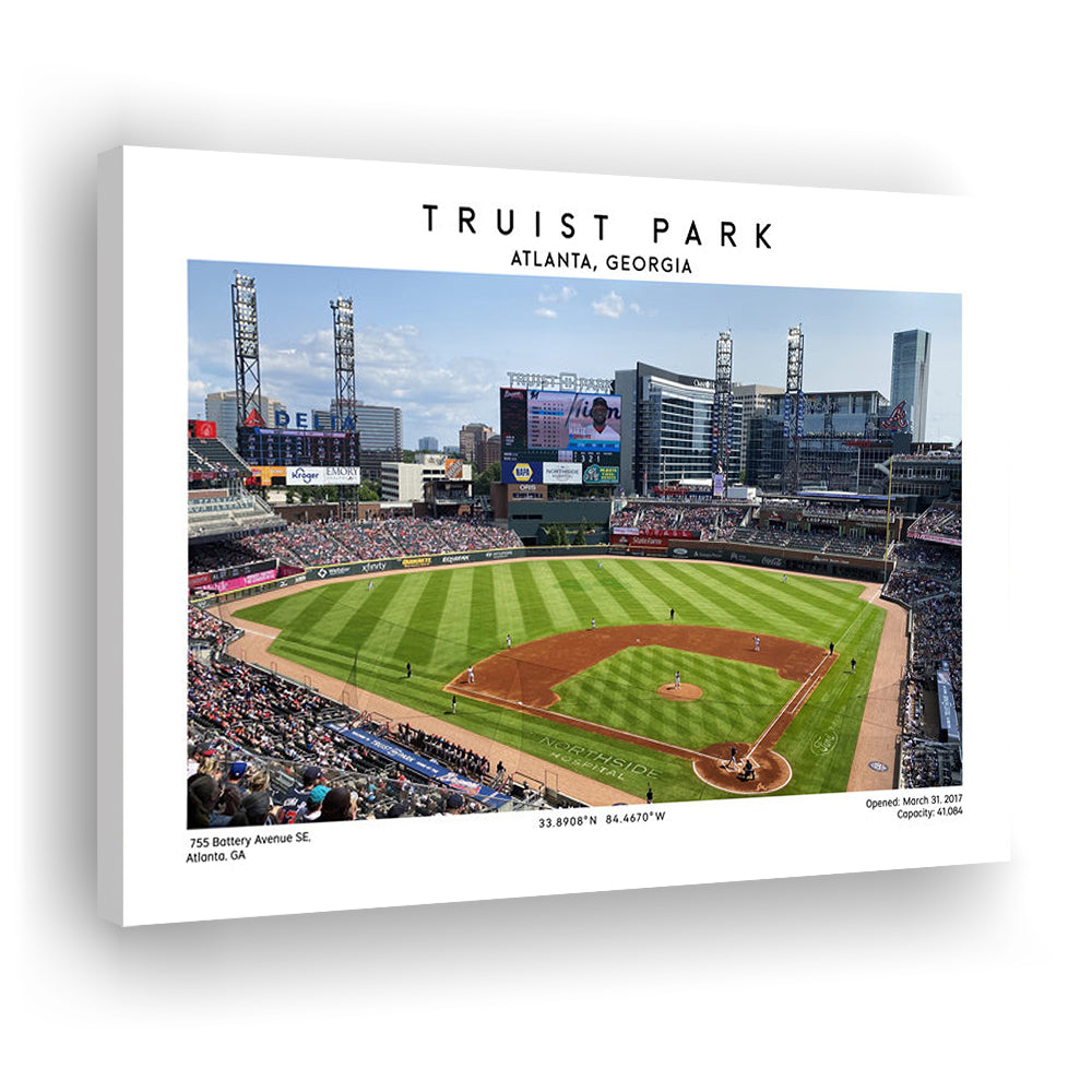 Truist Park, Atlanta Braves Baseball Stadium Wall Art Print, Sport Art Print, Canvas Print Wall Art, Man Cave Gift