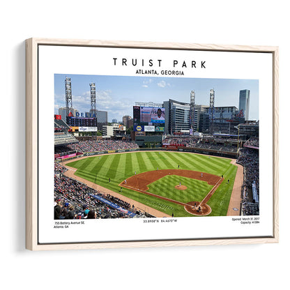 Truist Park, Atlanta Braves Baseball Stadium Wall Art Print, Sport Art Print, Framed Canvas Print Wall Art