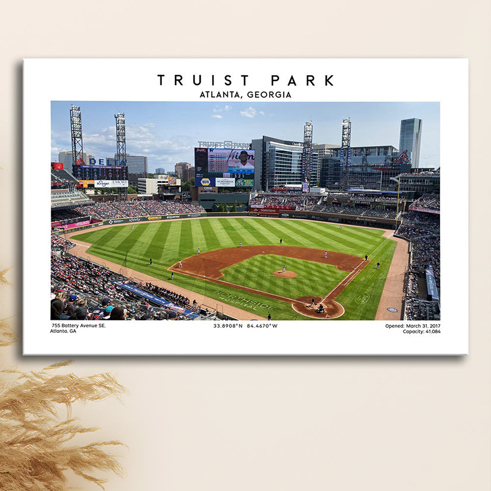 Truist Park, Atlanta Braves Baseball Stadium Wall Art Print, Sport Art Print, Canvas Print Wall Art, Man Cave Gift