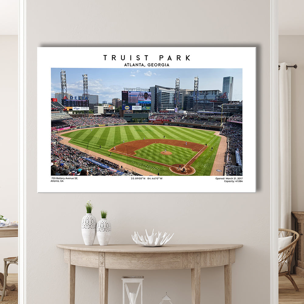 Truist Park, Atlanta Braves Baseball Stadium Wall Art Print, Sport Art Print, Canvas Print Wall Art, Man Cave Gift