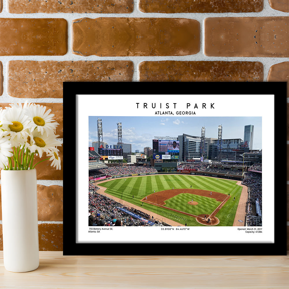 Truist Park, Atlanta Braves Baseball Stadium Wall Art Print, Sport Art Print, Framed Art Print Wall Decor