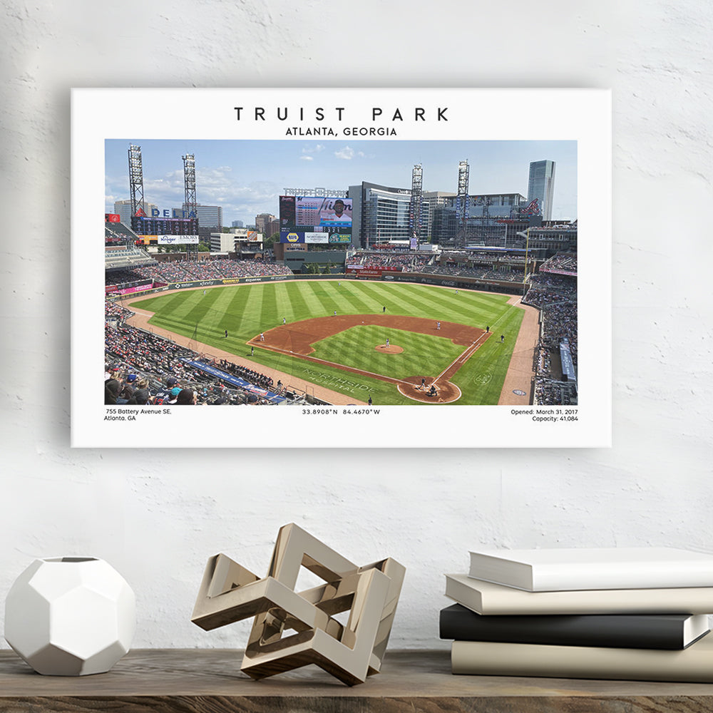 Truist Park, Atlanta Braves Baseball Stadium Wall Art Print, Sport Art Print, Canvas Print Wall Art, Man Cave Gift
