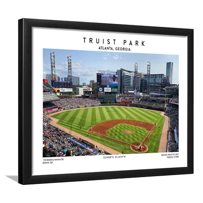 Truist Park, Atlanta Braves Baseball Stadium Wall Art Print, Sport Art Print, Framed Art Print Wall Decor