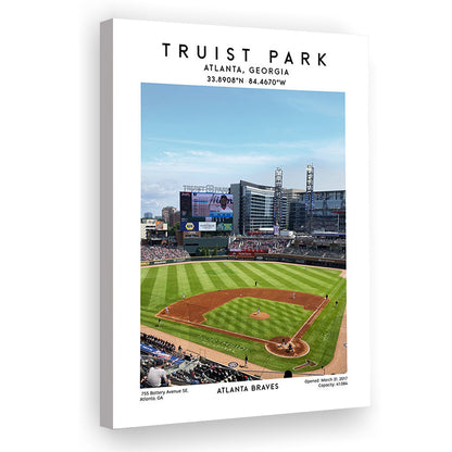 Truist Park Stadium, Atlanta Braves Baseball Stadium Wall Art Print, Canvas Prints Wall Art, Man Cave Decor