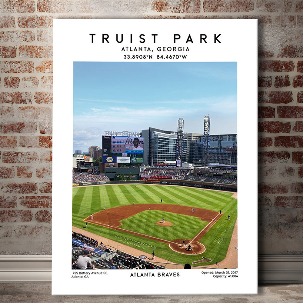 Truist Park Stadium, Atlanta Braves Baseball Stadium Wall Art Print, Canvas Prints Wall Art, Man Cave Decor