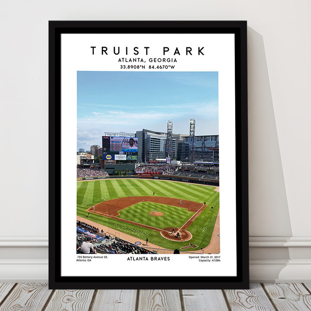 Truist Park Stadium, Atlanta Braves Baseball Stadium Wall Art Print, Framed Canvas Prints Wall Art