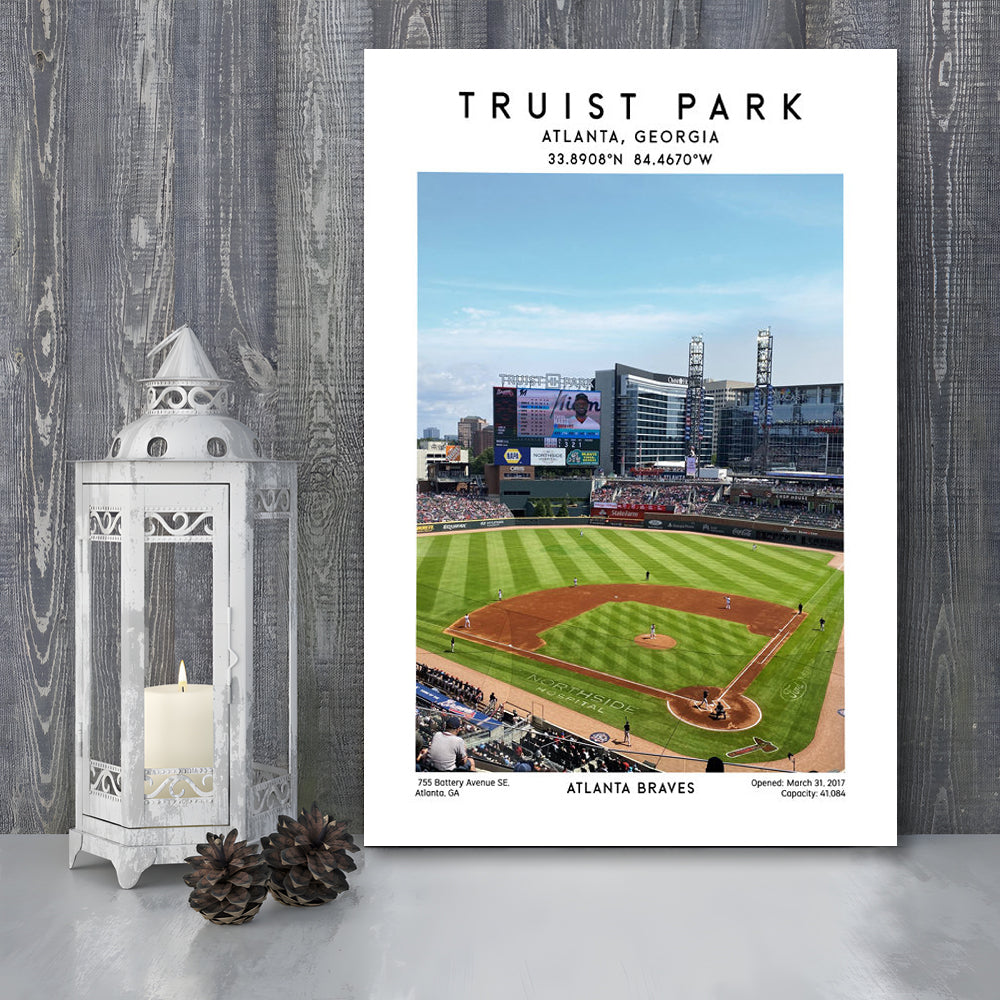 Truist Park Stadium, Atlanta Braves Baseball Stadium Wall Art Print, Canvas Prints Wall Art, Man Cave Decor
