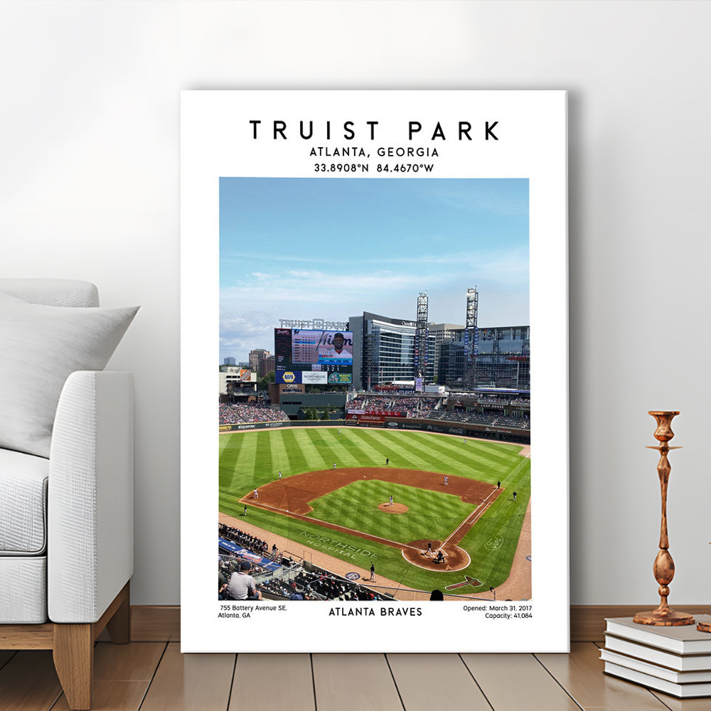 Truist Park Stadium, Atlanta Braves Baseball Stadium Wall Art Print, Canvas Prints Wall Art, Man Cave Decor