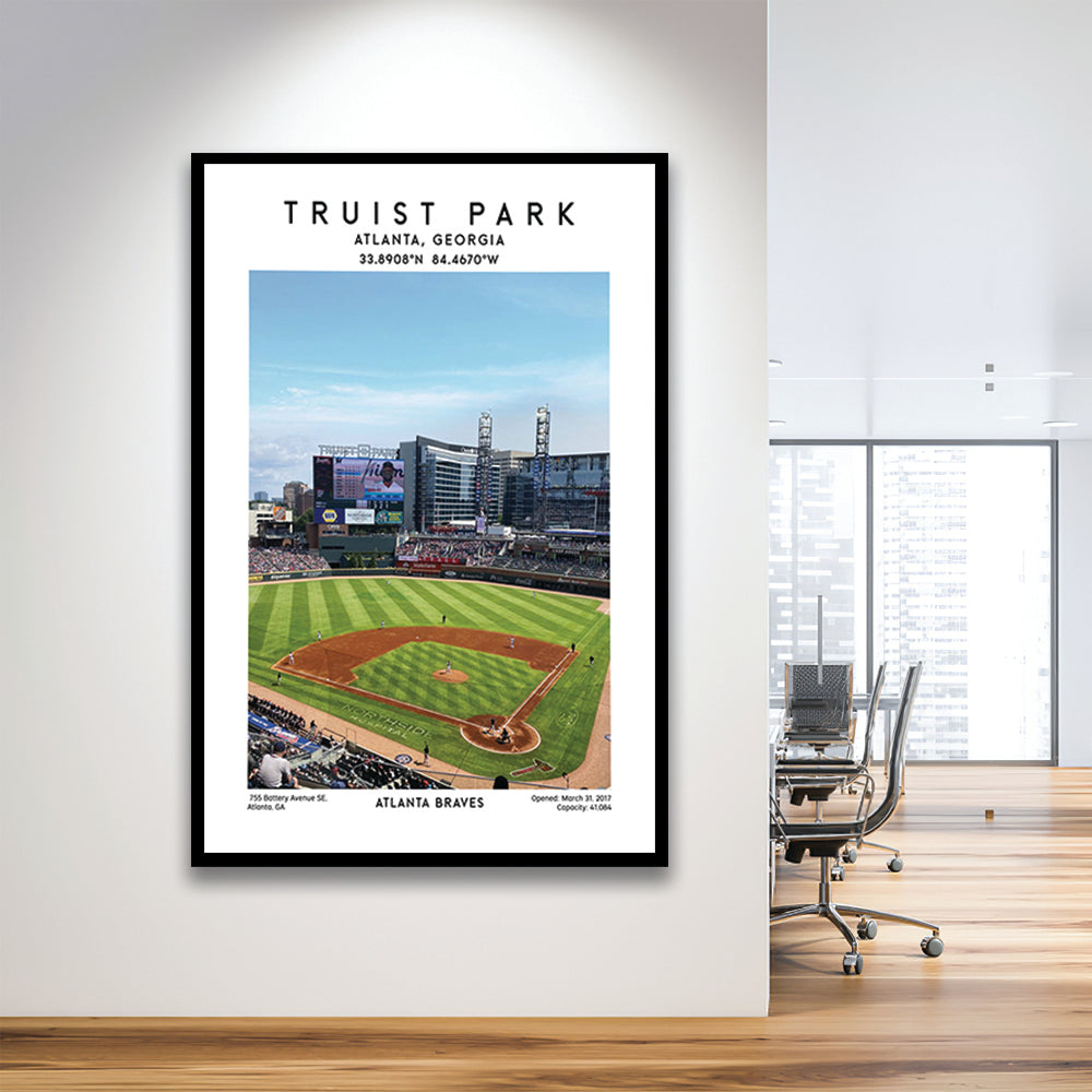 Truist Park Stadium, Atlanta Braves Baseball Stadium Wall Art Print, Framed Art Prints Wall Decor