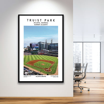 Truist Park Stadium, Atlanta Braves Baseball Stadium Wall Art Print, Framed Art Prints Wall Decor
