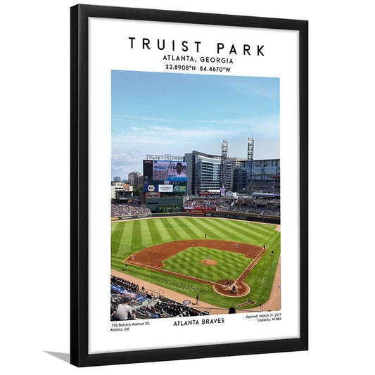 Truist Park Stadium, Atlanta Braves Baseball Stadium Wall Art Print, Framed Art Prints Wall Decor