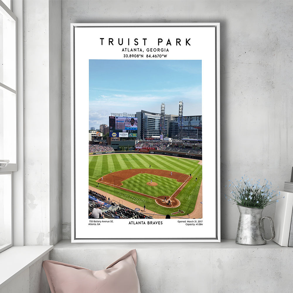 Truist Park Stadium, Atlanta Braves Baseball Stadium Wall Art Print, Framed Canvas Prints Wall Art