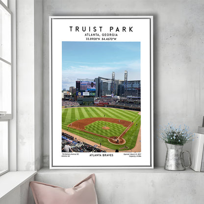 Truist Park Stadium, Atlanta Braves Baseball Stadium Wall Art Print, Framed Canvas Prints Wall Art