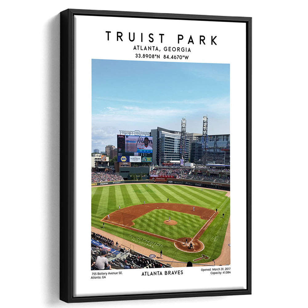 Truist Park Stadium, Atlanta Braves Baseball Stadium Wall Art Print, Framed Canvas Prints Wall Art
