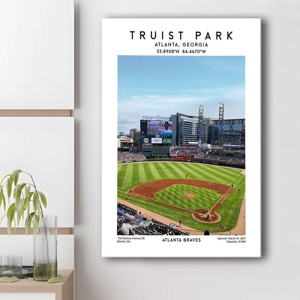 Truist Park Stadium, Atlanta Braves Baseball Stadium Wall Art Print, Canvas Prints Wall Art, Man Cave Decor